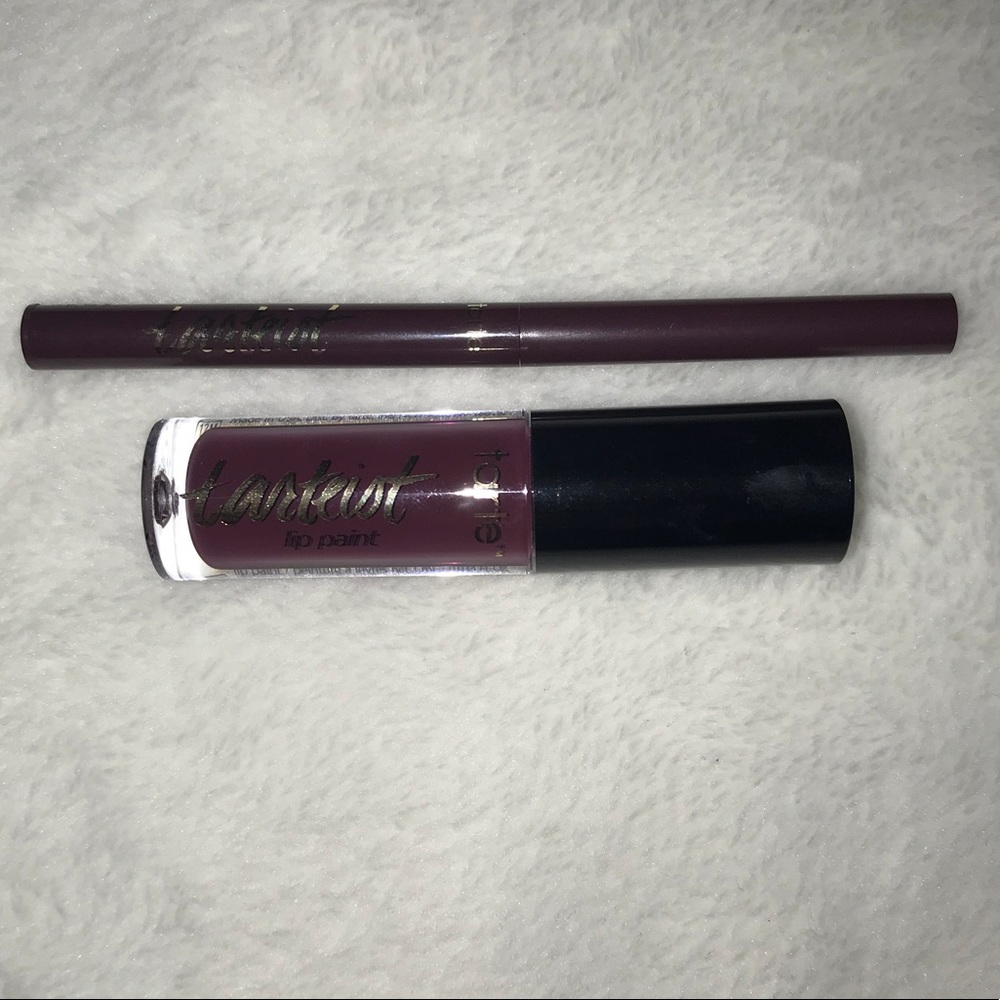 PURPLE lip paint and liner by tarte
